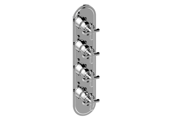 Graff - Vignola Traditional M-Series Valve Trim with Four Handles (Horizontal Orientation)