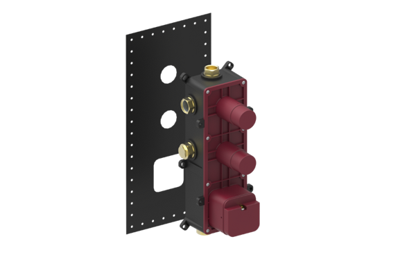 Graff - Thermostatic Unit, Cut-off Valve, 3-outlet diverter
