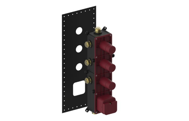 Graff - Thermostatic Unit, Cut-off Valve, Cut-off Valve, 3-outlet diverter