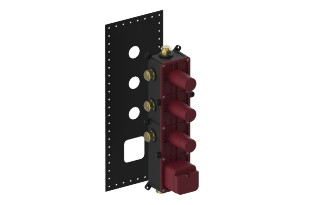 Graff - Thermostatic unit and 3x Stop/Volume Control Rough Valve