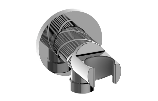 Graff - Riva Contemporary Wall Bracket and Integrated Wall Supply Elbow Oblique Knurled