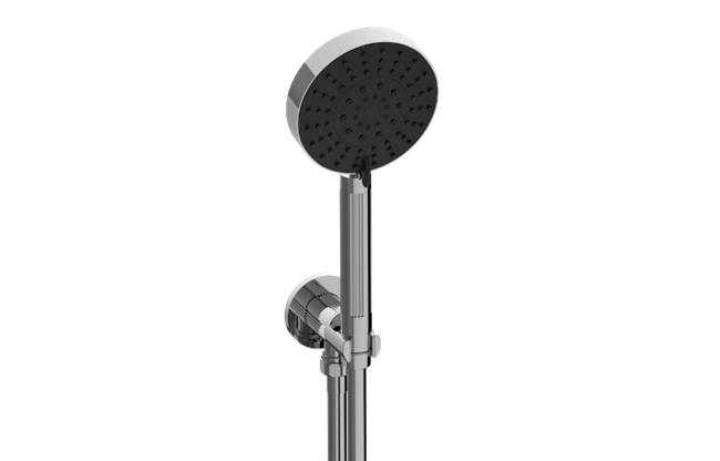Graff - Riva Contemporary Handshower with Wall Bracket and Integrated Wall Supply Elbow Fluted Knurled