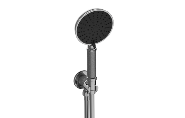 Graff - Riva Traditional Handshower with Wall Bracket and Integrated Wall Supply Elbow Diamond Knurled