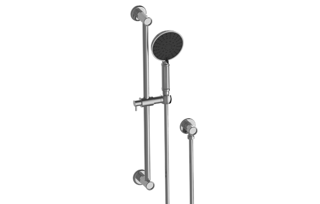 Graff - Riva Traditional Handshower with Slide Bar Set Fluted Knurled