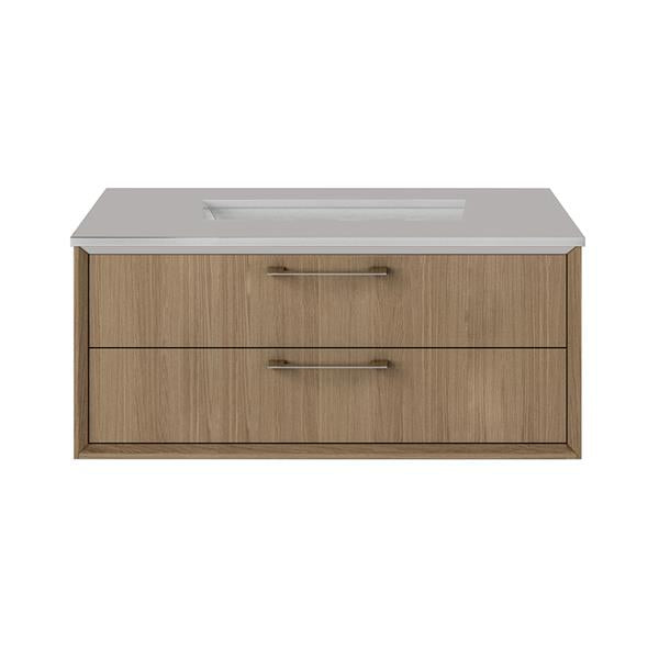 Lacava - Gemelli Cabinet Of Wall-Mount Under-Counter Vanity Featuring One Drawer And Solid Surface Countertop