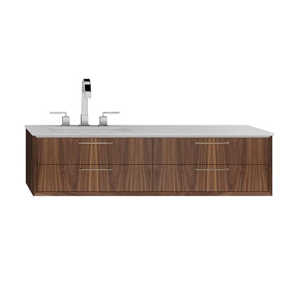 Lacava - Gemelli Quartz Countertop With A Cut-Out For Under-Mount Sink 5452Un For Wall-Mount Under-Counter Vanity