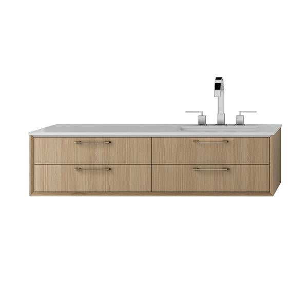 Lacava - Gemelli Cabinet Of Wall-Mount Under-Counter Vanity Featuring Three Drawers And Solid Surface Countertop
