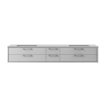 Lacava - Gemelli Cabinet Of Wall-Mount Under-Counter Vanity Featuring Four Drawers And Solid Surface Countertop