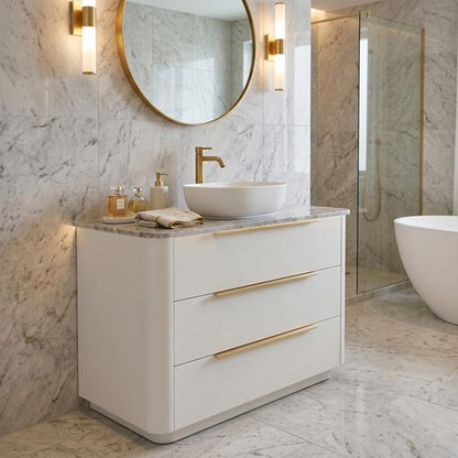 Lacava - Goldenshire Floorstanding Vanity, Three Soft Close Drawers, 36 InchW, 35 InchH, 22 InchD
