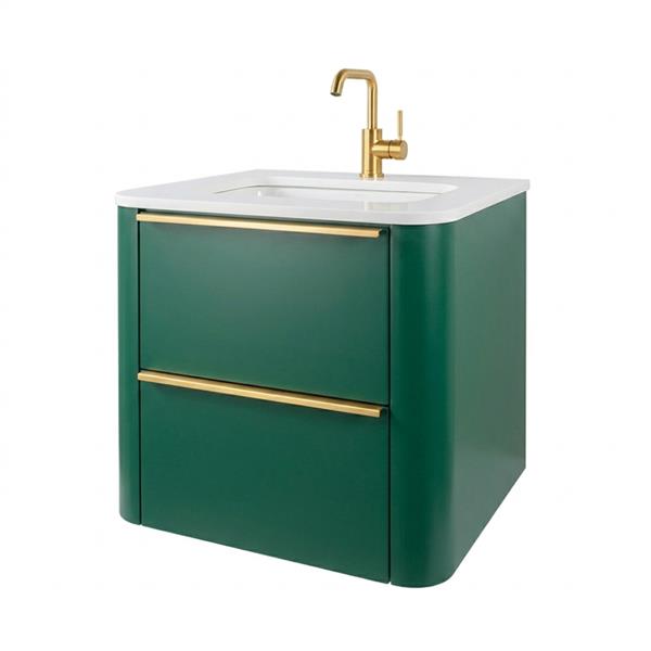Lacava - Goldenshire Wallmount Vanity, Two Soft Close Drawers, 24 InchW, 23 InchH, 22 InchD