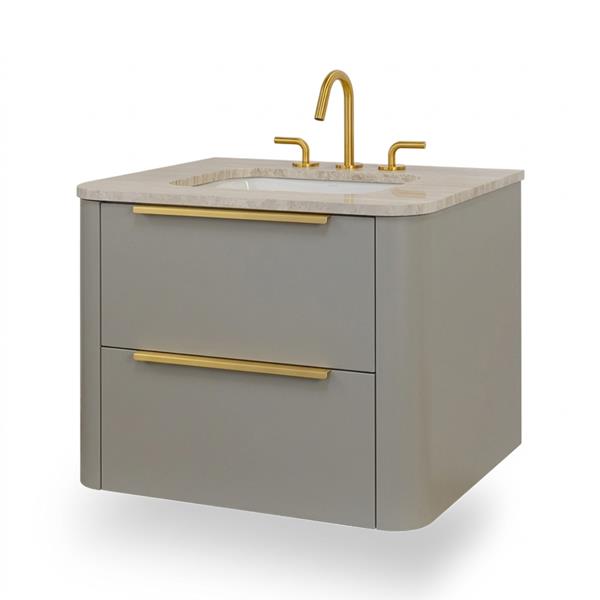 Lacava - Goldenshire Wallmount Vanity, Two Soft Close Drawers, 30 InchW, 23 InchH, 22 InchD