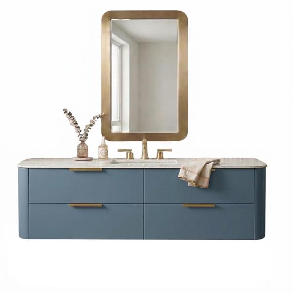 Lacava - Goldenshire Wallmount Vanity, Four Soft Close Drawers, 60 InchW, 23 InchH, 22 InchD