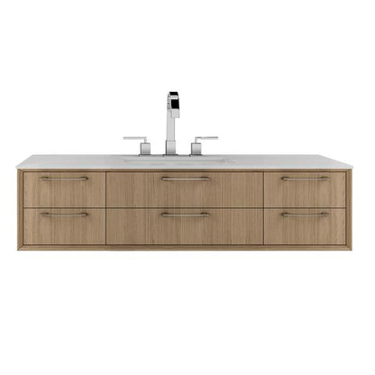 Lacava - Gemelli Cabinet Of Wall-Mount Under-Counter Vanity Featuring Five Drawers And Solid Surface Countertop