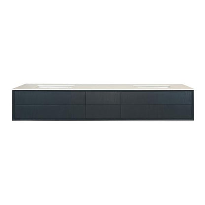 Lacava - Gemelli Cabinet Of Wall-Mount Under-Counter Vanity Featuring Four Drawers And Solid Surface Countertop