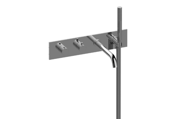 Graff - M.E./Terra Wall-Mounted M-Series Thermostatic System - Tub Spout and Handshower - Trim Only