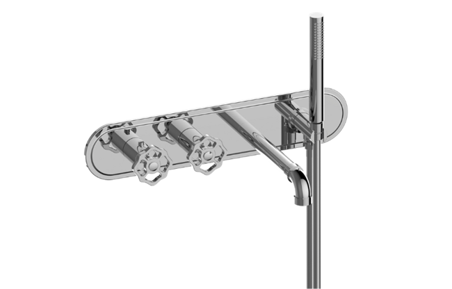 Graff - Vintage Wall-Mounted M-Series Thermostatic System - Tub Spout and Handshower - Trim Only