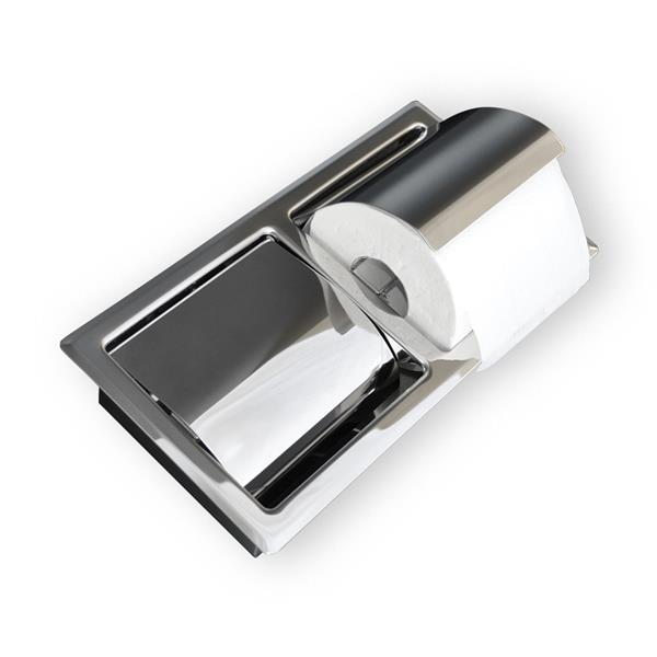 Lacava - Hoteliere Recessed Double Toilet Paper Holder Made Of Stainless Steel