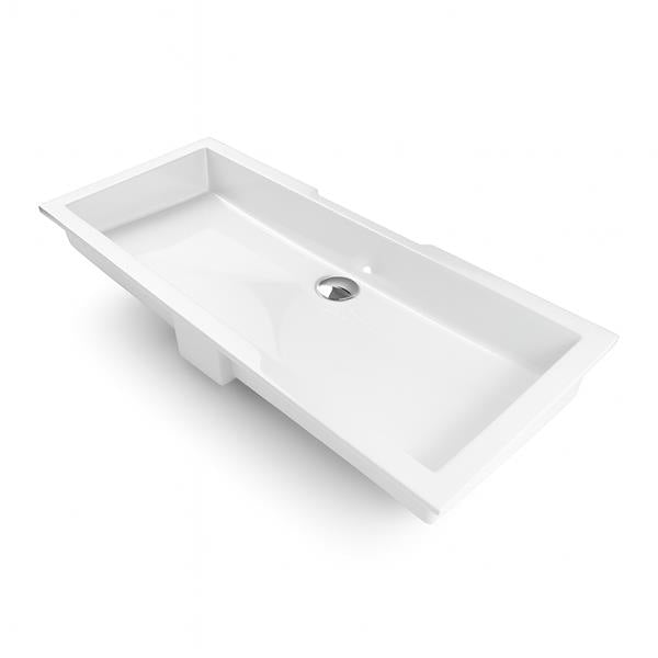 Lacava - Kubista Under-Counter Bathroom Sink Made Of Solid Surface With An Overflow