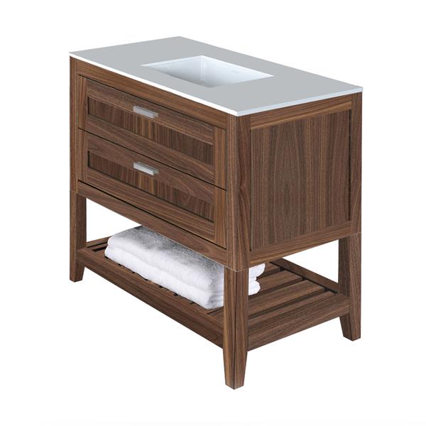 Lacava - Stile Free Standing Under-Counter Vanity With Two Drawers(Knobs Included) And Slotted Shelf In Wood