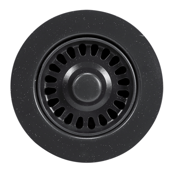 Hamat - 3-1/2 Inch  Speckled Granite Black Disposal Flange/Strainer