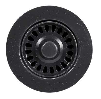 Hamat - 3-1/2 Inch  Speckled Granite Black Disposal Flange/Strainer