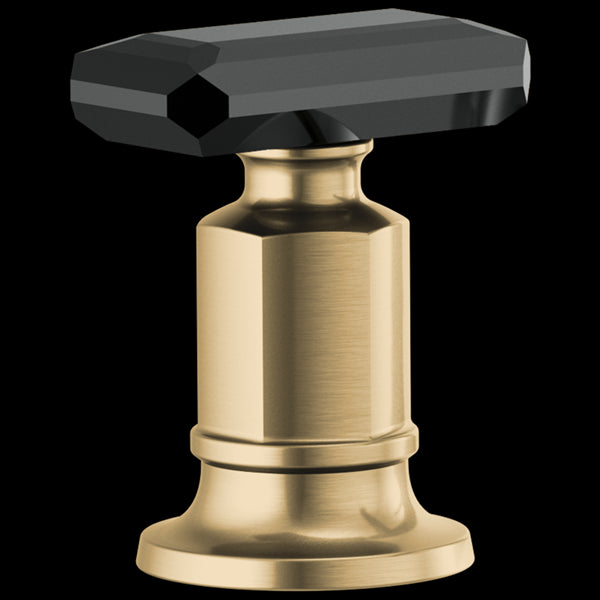 Brizo - Invari Roman Tub Faucet Black Crystal Knob Handle Kit