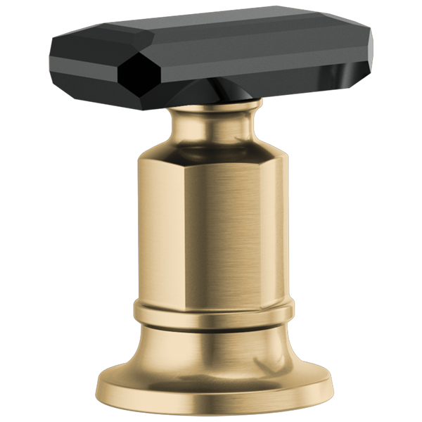 Brizo - Invari Roman Tub Faucet Black Crystal Knob Handle Kit
