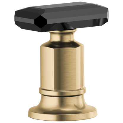 Brizo - Invari Roman Tub Faucet Black Crystal Knob Handle Kit