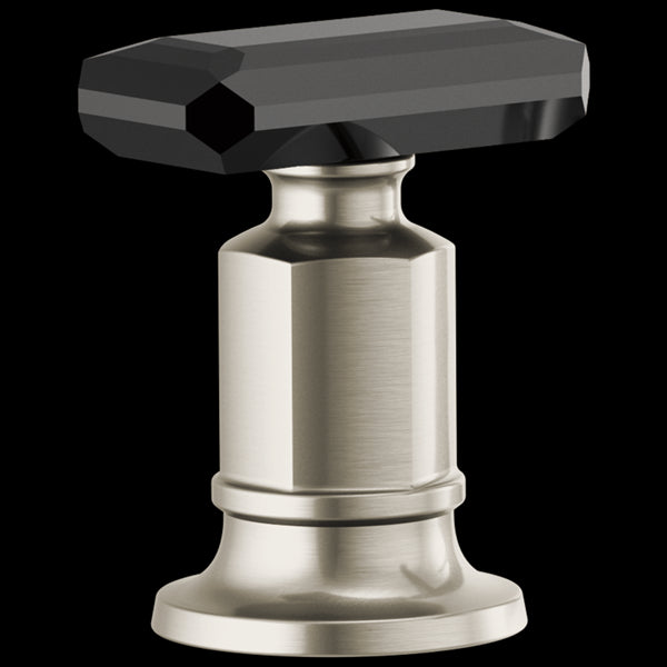 Brizo - Invari Roman Tub Faucet Black Crystal Knob Handle Kit