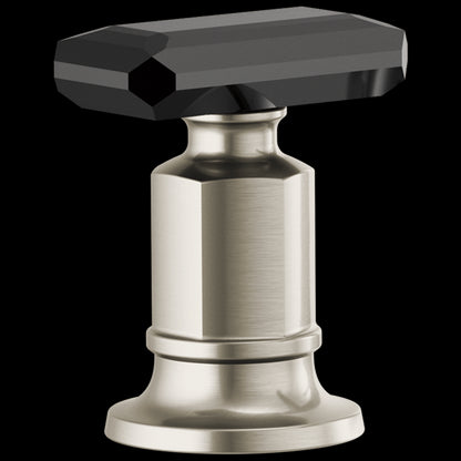 Brizo - Invari Roman Tub Faucet Black Crystal Knob Handle Kit
