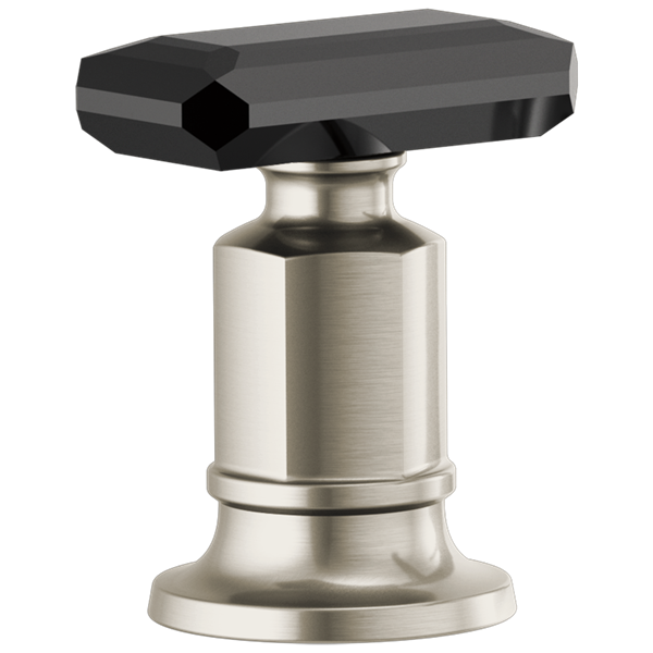 Brizo - Invari Roman Tub Faucet Black Crystal Knob Handle Kit
