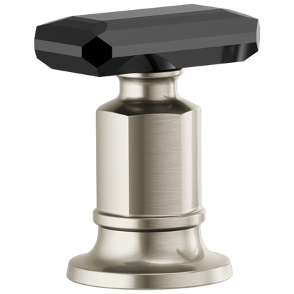 Brizo - Invari Roman Tub Faucet Black Crystal Knob Handle Kit