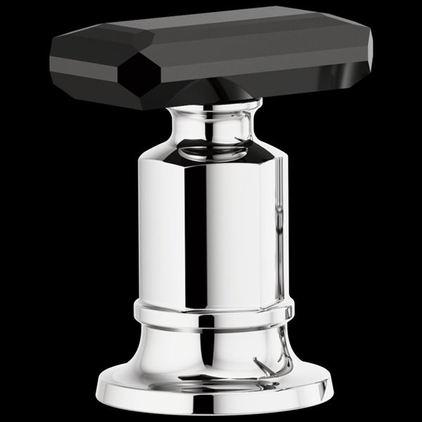 Brizo - Invari Roman Tub Faucet Black Crystal Knob Handle Kit