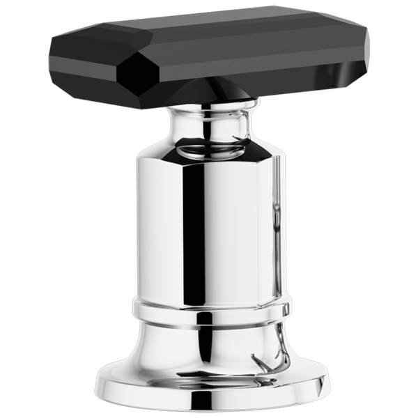 Brizo - Invari Roman Tub Faucet Black Crystal Knob Handle Kit