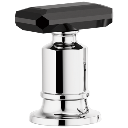 Brizo - Invari Roman Tub Faucet Black Crystal Knob Handle Kit