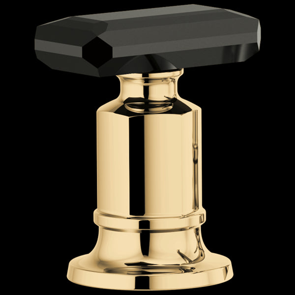 Brizo - Invari Roman Tub Faucet Black Crystal Knob Handle Kit