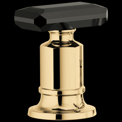 Brizo - Invari Roman Tub Faucet Black Crystal Knob Handle Kit