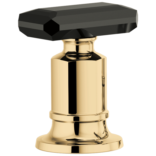 Brizo - Invari Roman Tub Faucet Black Crystal Knob Handle Kit