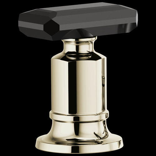 Brizo - Invari Roman Tub Faucet Black Crystal Knob Handle Kit