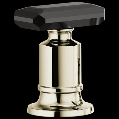 Brizo - Invari Roman Tub Faucet Black Crystal Knob Handle Kit