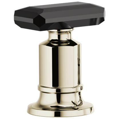 Brizo - Invari Roman Tub Faucet Black Crystal Knob Handle Kit