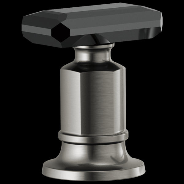 Brizo - Invari Roman Tub Faucet Black Crystal Knob Handle Kit
