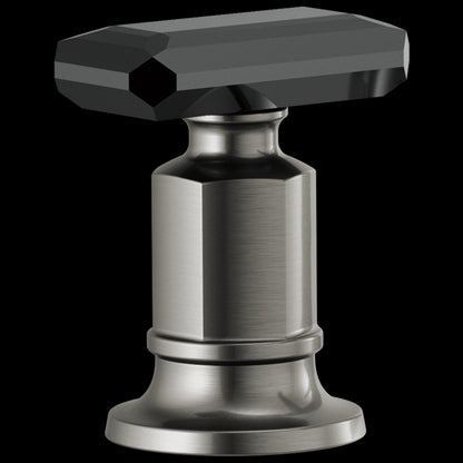 Brizo - Invari Roman Tub Faucet Black Crystal Knob Handle Kit
