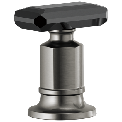 Brizo - Invari Roman Tub Faucet Black Crystal Knob Handle Kit