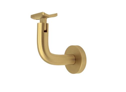 Linnea - Glass Mount Hand Rail Bracket with Curve Clamp and Round Rose