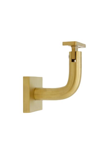 Linnea - Glass Mount Hand Rail Bracket with Flat Clamp and Square Rose