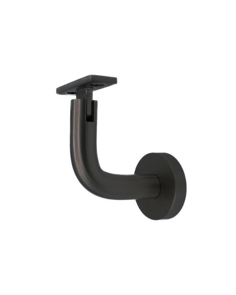 Linnea - Concrete Mount Hand Rail Bracket with Flat Clamp and Round Rose