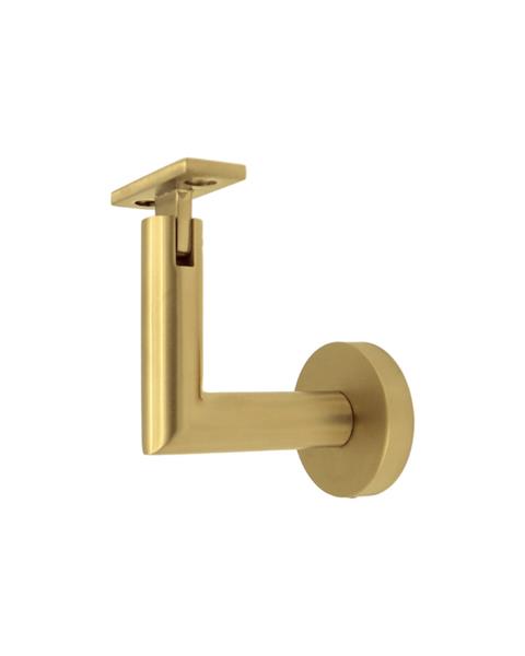 Linnea - Glass Mount Hand Rail Bracket with Flat Clamp and Round Rose