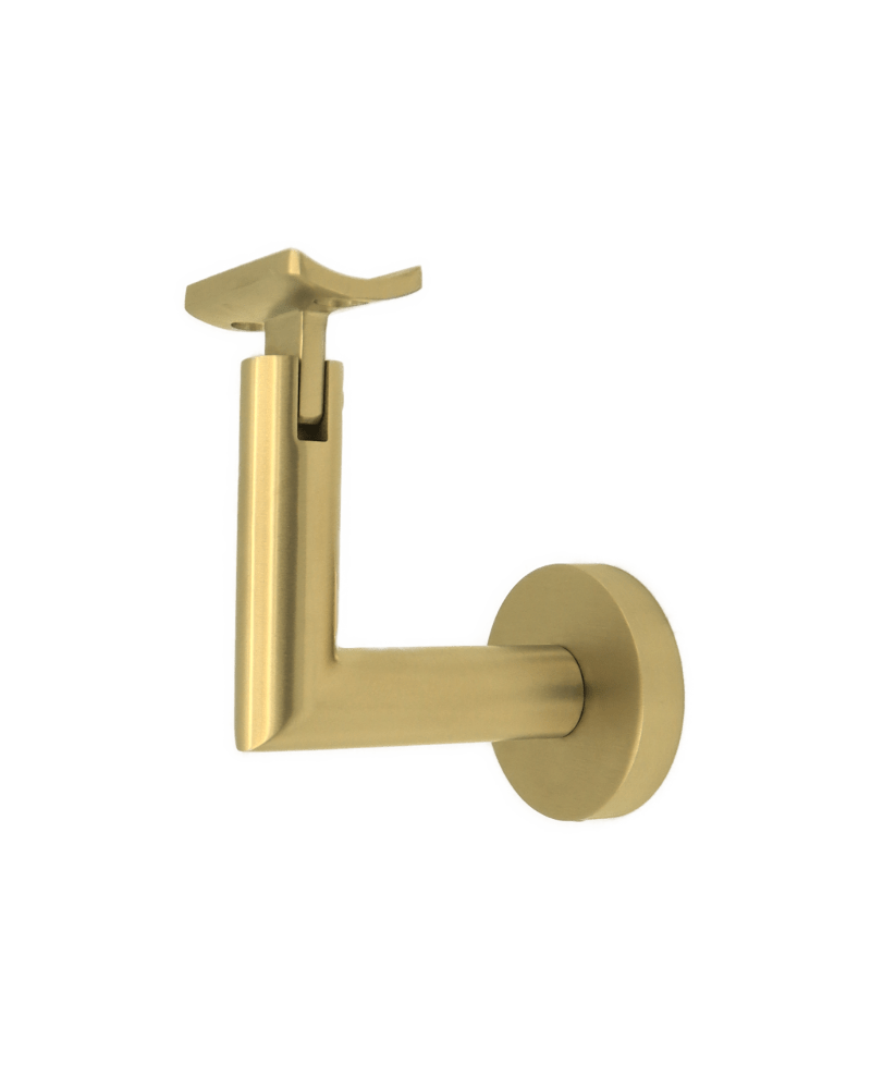 Linnea - Glass Mount Hand Rail Bracket with Curve Clamp and Round Rose