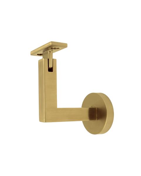 Linnea - Glass Mount Hand Rail Bracket with Flat Clamp and Round Rose